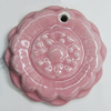 Ceramics Pendants, Flower 45mm Hole:3mm, Sold by PC