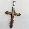 Stainless Steel Pendant, Cross, 32x58mm, Hole:Approx 5mm, Sold by PC