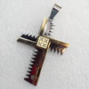 Stainless Steel Pendant, Cross, 32x54mm, Hole:Approx 3mm, Sold by PC