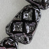 Ceramics Beads Plated AB, Trapezia 35x25mm Hole:3mm, Sold by Bag