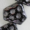 Ceramics Beads Plated AB, Polygon 40x35mm Hole:3mm, Sold by PC