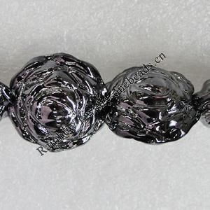 Ceramics Beads Plated AB, Flower 26mm Hole:3mm, Sold by Bag