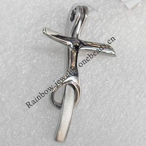 Stainless Steel Pendant, Cross, Length:Approx 32mm, Hole:Approx 3mm, Sold by PC