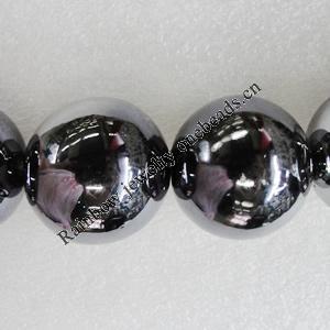 Ceramics Beads Plated AB, Round 20mm Hole:3mm, Sold by Bag