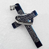 Stainless Steel Pendant, Cross, Length:Approx 55mm, Hole:Approx 3mm, Sold by PC