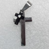 Stainless Steel Pendant, Cross, Length:Approx 52mm, Hole:Approx 3mm, Sold by PC