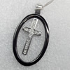 Stainless Steel Pendant, Cross, Length:Approx 30mm, Hole:Approx 3mm, Sold by PC