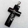 Stainless Steel Pendant, Cross, Length:Approx 35mm, Hole:Approx 3mm, Sold by PC