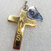 Stainless Steel Pendant, Cross, Length:Approx 52mm, Hole:Approx 3mm, Sold by PC