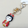 Zinc Alloy keyring Jewelry Chains, Japan Girl, 25x50mm, Length Approx:12.5cm, Sold by Dozen