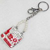 Zinc Alloy keyring Jewelry Chains, width:39mm, Length Approx:14cm, Sold by Dozen