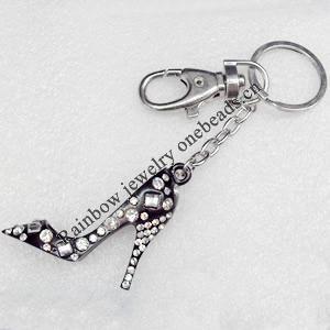 Zinc Alloy keyring Jewelry Chains, width:37mm, Length Approx:14cm, Sold by Dozen