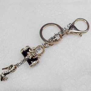 Zinc Alloy keyring Jewelry Chains, width:25mm, Length Approx:12.5cm, Sold by Dozen