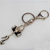 Zinc Alloy keyring Jewelry Chains, width:25mm, Length Approx:12.5cm, Sold by Dozen