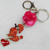 Zinc Alloy keyring Jewelry Chains, width:32mm, Length Approx:15.5cm, Sold by Dozen