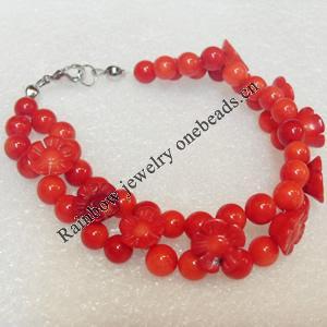 Corals Bracelet, width:15mm, Length:Approx 7.1-inch, Sold by Dozen