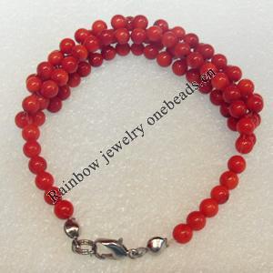 Corals Bracelet, width:12mm, Length:Approx 7.1-inch, Sold by Dozen