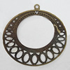 Iron Jewelry Finding Pendant Lead-free, Flat Round 52x48mm Hole:2mm, Sold by Bag