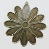 Iron Jewelry Finding Pendant Lead-free, Flower 48x46mm Hole:1mm, Sold by Bag