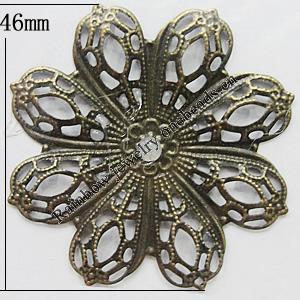 Iron Jewelry Finding Connectors Lead-free, Flower 46mm, Sold by Bag