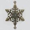 Iron Jewelry Finding Connectors Lead-free, Snow 57x40mm Hole:3mm, Sold by Bag