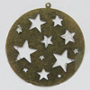 Iron Jewelry Finding Pendant Lead-free, Flat Round 43x40mm Hole:1mm, Sold by Bag