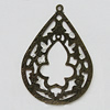 Iron Jewelry Finding Pendant Lead-free, Teardrop 48x34mm Hole:1mm, Sold by Bag