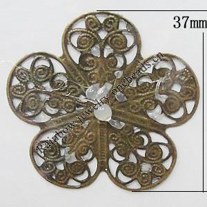Iron Jewelry Finding Beads Lead-free, Flower 37mm, Sold by Bag
