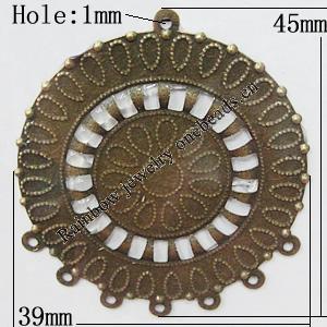 Iron Jewelry Finding Connectors Lead-free, 45x39mm Hole:1mm, Sold by Bag