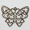 Iron Jewelry Finding Pendant Lead-free, Butterfly 40x35mm Hole:2mm, Sold by Bag
