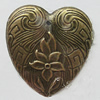 Iron Jewelry Finding Pendant Lead-free, Heart 40x36mm Hole:2mm, Sold by Bag