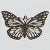 Iron Jewelry Finding Pendant Lead-free, Butterfly 50x34mm Hole:1.5mm, Sold by Bag