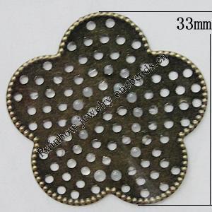 Iron Jewelry Finding Connectors Lead-free, Flower 33mm, Sold by Bag
