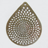 Iron Jewelry Finding Pendant Lead-free, Teardrop 44x35mm Hole:1mm, Sold by Bag
