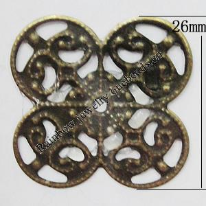 Iron Jewelry Finding Beads Lead-free, Flower 26mm, Sold by Bag