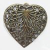Iron Jewelry Finding Pendant Lead-free, Heart 27x24mm Hole:0.2mm, Sold by Bag