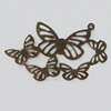 Iron Jewelry Finding Pendant Lead-free, Butterfly 44x28mm Hole:1mm, Sold by Bag
