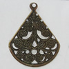Iron Jewelry Finding Pendant Lead-free, Sector 30x23mm Hole:1mm, Sold by Bag