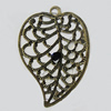 Iron Jewelry Finding Pendant Lead-free, Leaf 47x33mm Hole:2.5mm, Sold by Bag