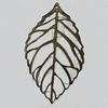 Iron Jewelry Finding Pendant Lead-free, Leaf 54x32mm Hole:0.5mm, Sold by Bag