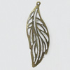 Iron Jewelry Finding Pendant Lead-free, Leaf 45x15mm Hole:0.5mm, Sold by Bag