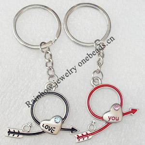 Zinc Alloy keyring Jewelry Chains, width:42mm, Length Approx:8cm, Sold by Dozen