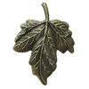 Iron Jewelry Finding Pendant Lead-free, Leaf 66x49mm Hole:2mm, Sold by Bag