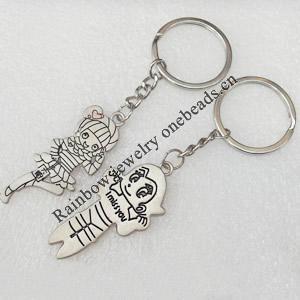 Zinc Alloy keyring Jewelry Chains, width:18mm, Length Approx:9.5cm, Sold by Dozen