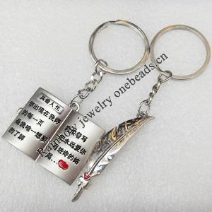 Zinc Alloy keyring Jewelry Chains, width:38mm, Length Approx:8.5cm, Sold by Dozen