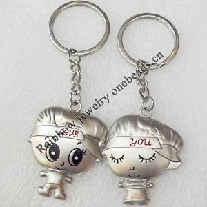 Zinc Alloy keyring Jewelry Chains, width:35mm, Length Approx:9.5cm, Sold by Dozen