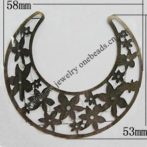 Iron Jewelry Finding Connectors Lead-free, 58x53mm, Sold by Bag