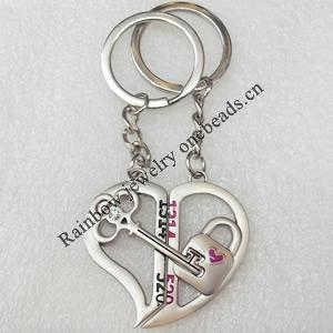 Zinc Alloy keyring Jewelry Chains, width:45mm, Length Approx:9.5cm, Sold by Dozen