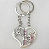 Zinc Alloy keyring Jewelry Chains, width:45mm, Length Approx:9.5cm, Sold by Dozen