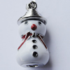 Zinc Alloy Enamel Pendant, Nickel-free & Lead-free, A Grade Snowman 23x10mm Hole:2mm, Sold by PC